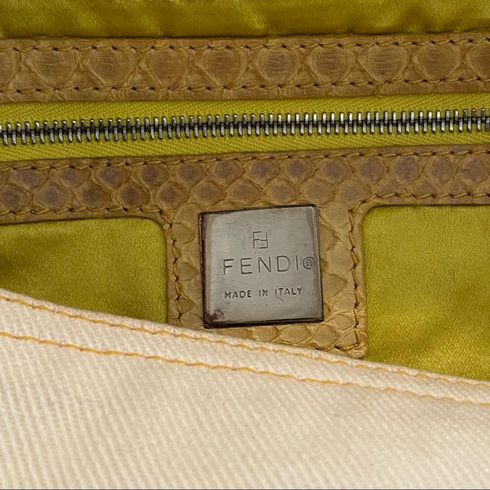 vintage Fendi white denim baguette bag snake - Picture 6 of 7